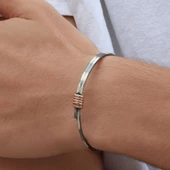 Düğüm Model Otantik Erkek Gümüş Kelepçe thumbnail 1