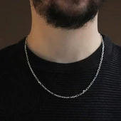 3+1 Forsa 3mm Gümüş Zincir Kolye thumbnail 3