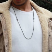 Ok Figürlü Zirkon Taşlı Gümüş Erkek Kolyesi thumbnail 3