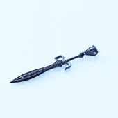 Siyah Oksitli Kılıç Gümüş Erkek Kolye Ucu thumbnail 2