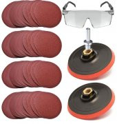 Zımpara Seti + Matkap Aparatı + Gözlük 115 mm (40 Parça) - 1
