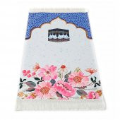 Çocuk Seccadesi Kabe Mavi 82×45 cm 110 gr - Tesbih Hediyeli - 2