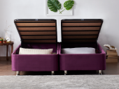 Niron Purple Baza 200x200 cm Çift Kişilik Sandıklı Mor Kumaş Baza Silinebilir Soho Kumaş - 1