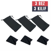 3 Adet Gözlük Kılıfı + Bez Seti - 1