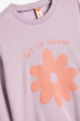 Koton Kız Bebek Çiçekli Sweatshirt Uzun Kollu Bisiklet Yaka Pamuklu - 3