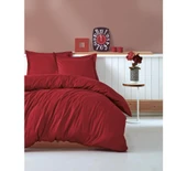 Cotton Box Elegant Stripe Saten Çift Kişilik Nevresim Takımı Bordo thumbnail 1