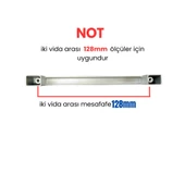 4 Adet Kare Mat Krom Metal Mobilya Kulpu 128mm - 3