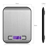 WellHise 2012 5kg Mutfak Tartısı Pilli Işıklı Ekran Hassas Terazi, Otomatik Ayar ve Tara, Dijital Terazi, 6 ölçü birimi - 2
