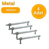 4 Adet Zirve Kroma Beyaz Metal Mobilya Kulpu 160mm thumbnail 1