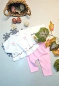Kız Bebekler İçin Kuş Desenli Mevsime Uygun Kışlık Alt Üst Takım - 1
