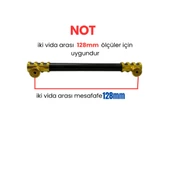4 Adet Halka Boru Altın Siyah Metal Mobilya Kulpu 128mm - 3