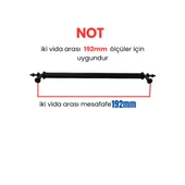 4 Adet Zirve Siyah Metal Mobilya Kulpu 192mm - 3