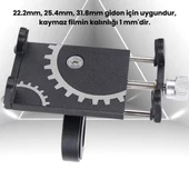 Coofbe Kr01 Pro Alüminyum Vida Sıkıştırmalı Sıkı Tutuş Titremez Motosiklet Bisiklet Telefon Tutucu - 4