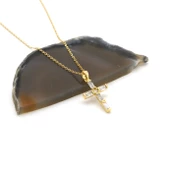 Çelik Kolye - Haç Kolye Altın Kaplama KLY-644 thumbnail 3