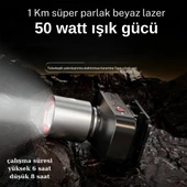 Gold Kama GK801 LED Kafa Feneri - 50W CREE LED, Şarjlı ve Su Geçirmez - 2