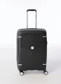 Pierre Cardin Polipropilen Orta Boy Kırılmaz Valiz Siyah PC7070 thumbnail 1
