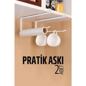 ModaCar Mutfak Dolap Kağıt Havlu Askı Organizer Fincan Askısı BEYAZ - 1