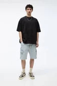 Pull & Bear Denim Kargo Bermuda Şort - 1