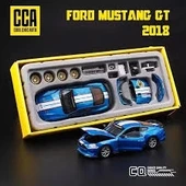 1 Kutu 1:42 Ford Mustang GT 2018 Mavi Araba Modeli Modifiye Edilebilir, Kapıları Açılabilir, Aksesuarları Değiştirilebil - 1