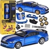 1 Kutu 1:42 Ford Mustang GT 2018 Mavi Araba Modeli Modifiye Edilebilir, Kapıları Açılabilir, Aksesuarları Değiştirilebil - 2