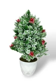 Nettenevime Yapay Çiçek Yılbaşı Çam Ağacı Kokinalı Karlı Kayın Beyaz Saksılı thumbnail 3