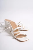 Beyaz Günlük Topuklu Sandalet Ayakkabı - FASCINATION - 4