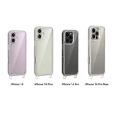 iPhone 16 Plus Kılıf Kamera Çıkıntılı Airbag Tasarım Askılı Şeffaf Silikon - 6