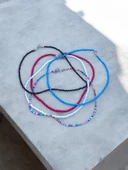 Siyah Kadın Bahar Renkleri Kum Boncuk Kolye thumbnail 3