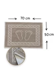 Soffy Kahve & Kahve 2 Adet 50x70 cm Banyo Paspası %100 Doğal Pamuk Ayak Paspası Ayak Havlusu - 4