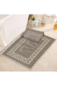 Soffy Kahve & Kahve 2 Adet 50x70 cm Banyo Paspası %100 Doğal Pamuk Ayak Paspası Ayak Havlusu - 1