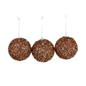 Yılbaşı Süsü Rose Parıltılı Top 3 lü - Mavi Su Dünyası - 1