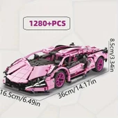 Lamborghini Sian 1:14 BUILDING BLOKS 1280 Parça Spor Araba Yapı Blokları 6+ Yaş Gençler & Yetişkinler İçin Mükemmel Hedi - 6
