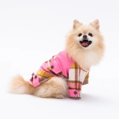 PawStar Pembe Plaid e Pelle Ceket - 1