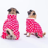 PawStar Fuşya Puantiyeli Tulum Yağmurluk Küçük ve Orta Irk - 1