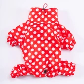 PawStar Kırmızı Puantiyeli Tulum Yağmurluk Küçük ve Orta Irk - 5