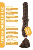 Afrika Zenci Örgüsü Rasta Ve Box Braid için Sentetik Saç - Koyu Kumral thumbnail 2
