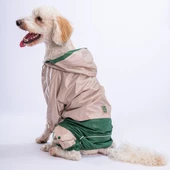 PawStar Bej - Yeşil  BiColar  Büyük Irk Yağmurluk - 1