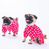 PawStar Fuşya Puantiyeli Tulum Yağmurluk Küçük ve Orta Irk - 2