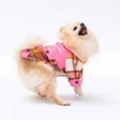 PawStar Pembe Plaid e Pelle Ceket - 2