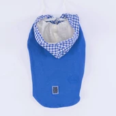 PawStar Mavi Gingham Kapşonlu Polo T-Shirt thumbnail 4