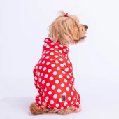 PawStar Kırmızı Puantiyeli Tulum Yağmurluk Küçük ve Orta Irk - 1