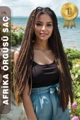 Afrika Zenci Örgüsü Rasta Ve Box Braid için Sentetik Saç - Orta Kumral thumbnail 1