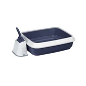 İmac Duo Kürekli Açık Kedi Tuvaleti Mavi 59x40x28 Cm - 1