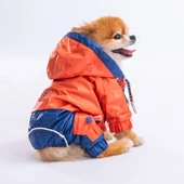 PawStar Turuncu Lacivert Bicolor Tulum Yağmurluk Küçük ve Orta Irk - 1
