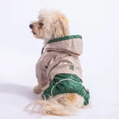 PawStar Bej Yeşil Bicolor Tulum Yağmurluk Küçük ve Orta Irk - 1