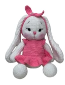 Uzun Kulak Sevimli Tavşan Amigurumi Organik Oyuncak - 1