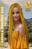 Afrika Zenci Örgüsü Rasta Ve Box Braid için Sentetik Saç - Koyu Sarı thumbnail 1