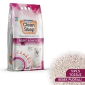 Clean Step Aktif Karbonlu Bebek Pudralı İnce Taneli Topaklanan Bentonit Kedi Kumu 10 Lt - 2
