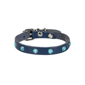 Cattie Gerçek Deriden Taşlı Kedi Boyun Tasması Medium Royal Mavi 1x20-23 Cm - 1
