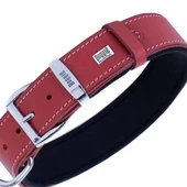 Doggie Comfort Deri Nazar Boncuklu Köpek Boyun Tasması Large Kırmızı 3.5x52-60 Cm - 2